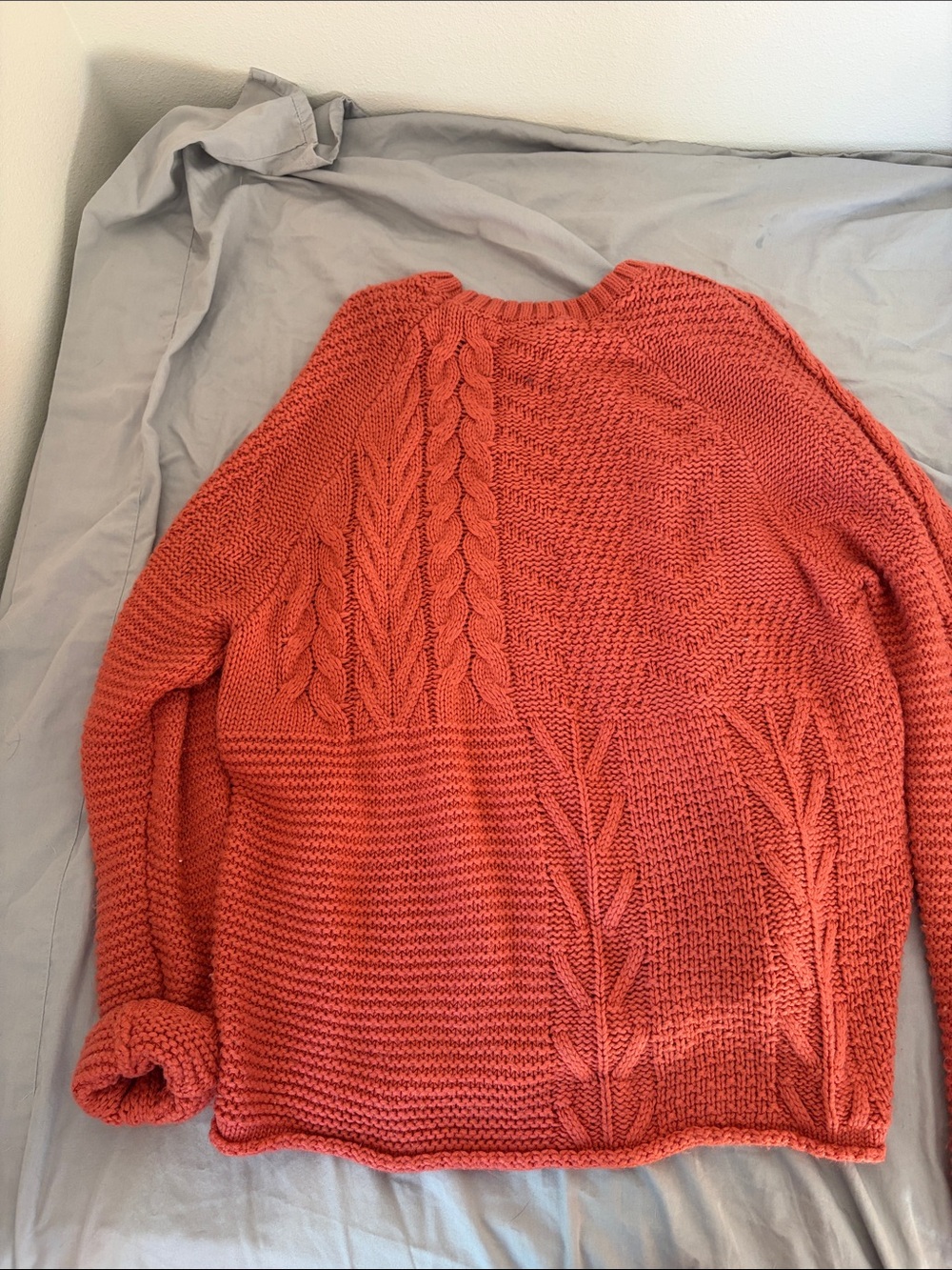 Chunky Cable Knit Women's Sweater - Coral